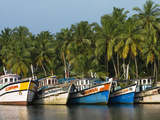 Fishing Boats Along the Backwaters, Near Alappuzha (Alleppey), Kerala, India, Asia Photographic Print by Stuart Black