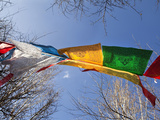 Prayer Flags Flying in Wind at Guishan Gongyuan Temple, Shangri-La (Zhongdian), China Photographic Print by Lynn Gail