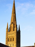Norwich Cathedral Tower and Spire at Sunset, Norwich, Norfolk, England, United Kingdom, Europe Photographic Print by Mark Sunderland