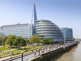 South Bank with City Hall, Shard London Bridge and More London Buildings, London, England, UK Fotografie-Druck von Amanda Hall