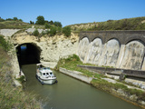 Malpas Tunnel, Navigation and Cruise on Canal du Midi, UNESCO World Heritage Site, Herault, France Photographic Print by  Tuul