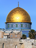 Dome of Rock Above Western Wall Plaza, Old City, UNESCO World Heritage Site, Jerusalem, Israel Photographic Print by Gavin Hellier