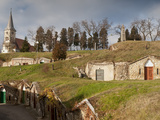 Wine Cellars Below Church of St. Gilles,  Vrbice, Brnensko, Czech Republic Photographic Print by Richard Nebesky