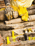 Gold Leaf Buddha Hand Close Up, Wat Mahathat, Ayutthaya City, UNESCO World Heritage Site, Thailand Photographic Print by Matthew Williams-Ellis