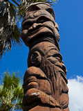 Wooden Statues in Sculpture Garden of La Foa, Grand Terre, New Caledonia, South Pacific Photographic Print by Michael Runkel