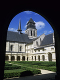 Cloisters and Abbey Church, Fontevraud Abbey, Fontevraud, Pays-De-La-Loire, France Photographic Print by Stuart Black