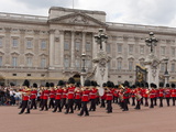 Band of Scots Guards Lead Procession from Buckingham Palace, Changing Guard, London, England Photographic Print by Walter Rawlings