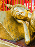 Gold Leaf Reclining Buddha at Wat Doi Suthep Temple, Chiang Mai, Thailand, Southeast Asia, Asia Photographic Print by Matthew Williams-Ellis