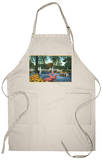 Boston, Massachusetts - View of Swan Boats in the Public Gardens Lake, c.1937 Apron Apron