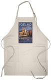 Portland, Oregon - Skyline at Night, c.2009 Apron Apron