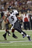 Super Bowl XLVII: Ravens vs 49ers - Joe Flacco Photographic Print by Dave Martin