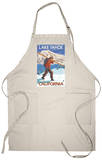 Skier Carrying Snow Skis, Lake Tahoe, California Apron Apron