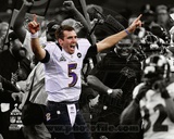 Joe Flacco Super Bowl XLVII Spotlight Celebration Photo