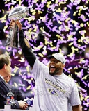 Ray Lewis with the Vince Lombardi Trophy after winning Super Bowl XLVII Photo