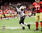 Ray Lewis Celebrates the final play of his NFL career Super Bowl XLVII Photo