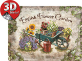 English Flower Garden Cartel de chapa