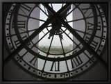 View Across Seine River from Transparent Face of Clock in the Musee d'Orsay, Paris, France Framed Canvas Transfer par Jim Zuckerman