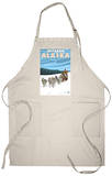 Dog Sledding Scene, Iditarod, Alaska Apron Apron