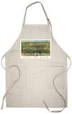 Houston, Texas - Panoramic Map Apron Apron