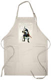 Ronin Grimacing Fiercely, Japanese Wood-Cut Print Apron Apron