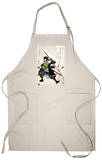 Ronin Fending off Arrows, Japanese Wood-Cut Print Apron Apron