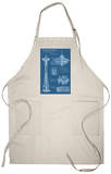 Seattle, WA, Space Needle Technical Drawing Apron Apron