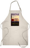 Seattle, Washington - Pike Place Market Sign and Water View Apron Apron