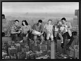Friends Lunch on a Skyscraper Framed Canvas Transfer