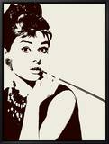 Audrey Hepburn-Cigarello Framed Canvas Print