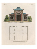Oriental garden room and plan Giclee Print by Johann Gottfried Grohmann