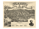 1875, Des Moines Bird's Eye View, Iowa, United States Giclee Print