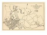 1932, Beverly City Map, Massachusetts, United States Giclee Print