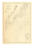 1864, St Georges River and Muscle Ridge Channel Chart Maine, Maine, United States Reproduction procédé giclée