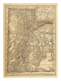1876, Utah State Map, Utah, United States Giclee Print