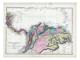 1873, Central America, Columbia Reproduction procédé giclée