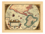 1574, North America, South America, World, Western Hemisphere Reproduction procédé giclée