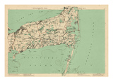 1891, Cape Cod, Barnstable, Orleans, Brewster, Harwich, Chatham, Dennis, Yarmouth, Massachusetts Giclee Print