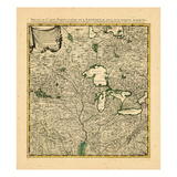1741, Illinois, Indiana, Michigan, Minnesota, New York, Ohio, Pennsylvania, Wisconsin, Ontario Lámina giclée