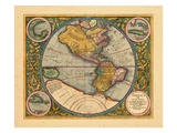 1602, North America, South America, World, Western Hemisphere Reproduction procédé giclée