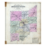 1884, Jennings County Outline Map, Indiana, United States Giclee Print