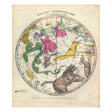 1835, Circumpolar Map Northern, Constellations Giclee Print