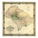 1857, Washington D.C. Wall Map, District of Columbia, United States Giclee Print