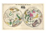 1835, Circumpolar Map Composite, Constellations Giclee Print