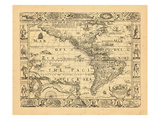1660, North America, South America, World Reproduction procédé giclée