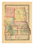 1870, Colorado, Kansas, Montana, Nebraska, North Dakota, South Dakota, Wyoming Giclee Print