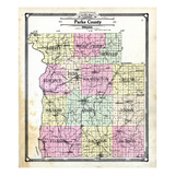 1908, Parke County Outline, Indiana, United States Giclee Print