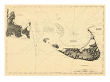 1776, Nantucket Island and the Eastern Half of Martha's Vineyard, Massachusetts Giclee Print
