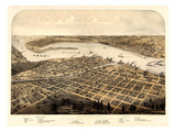 1867, Port Huron - Sarnia - Gratiot Bird's Eye View, Michigan, United States Giclee Print