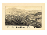 1885, Ludlow Bird's Eye View, Vermont, United States Giclee Print