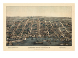 1863, Alexandria Bird's Eye View, Virginia, United States Giclee Print